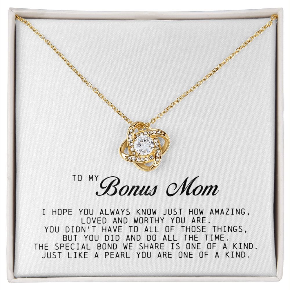 To My Bonus Mom, Love Knot Necklace