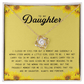To My Daughter "I Will Always Carry You In My Heart" Love Knot Necklace