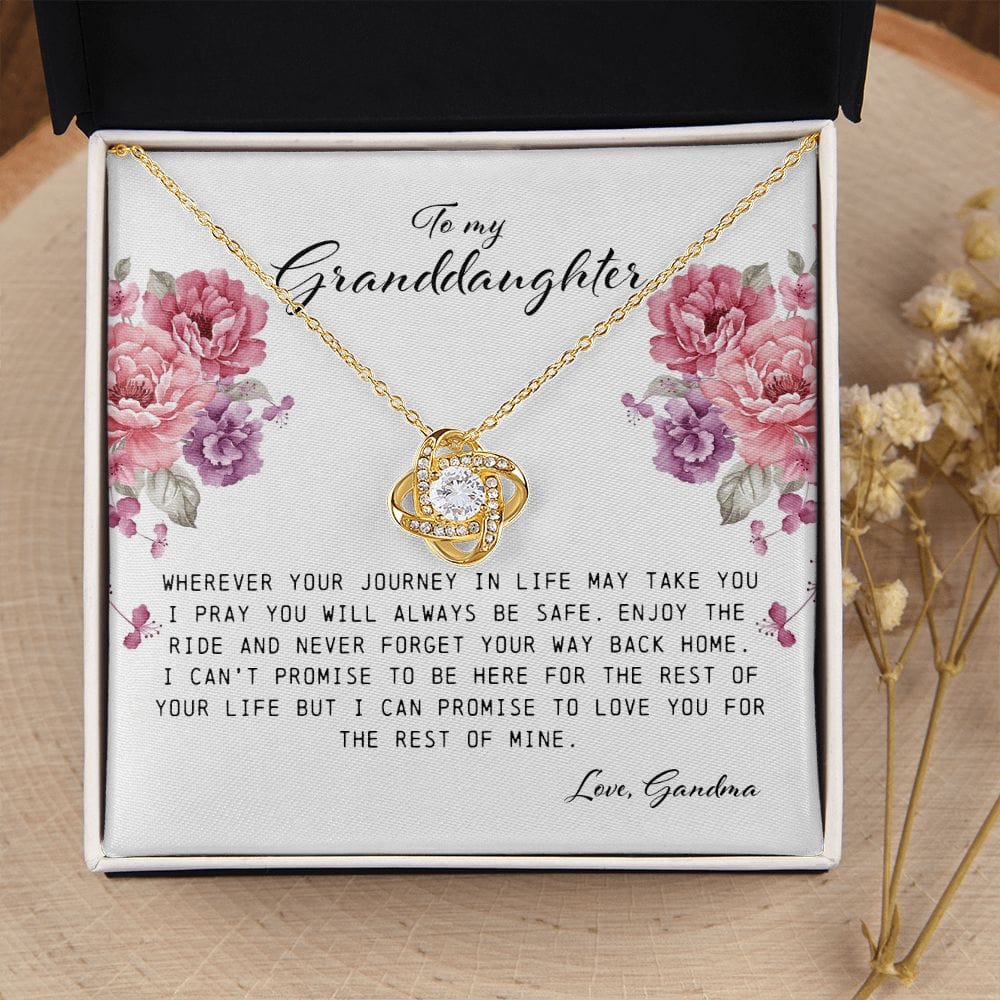 To My Granddaughter, Love Knot Necklace