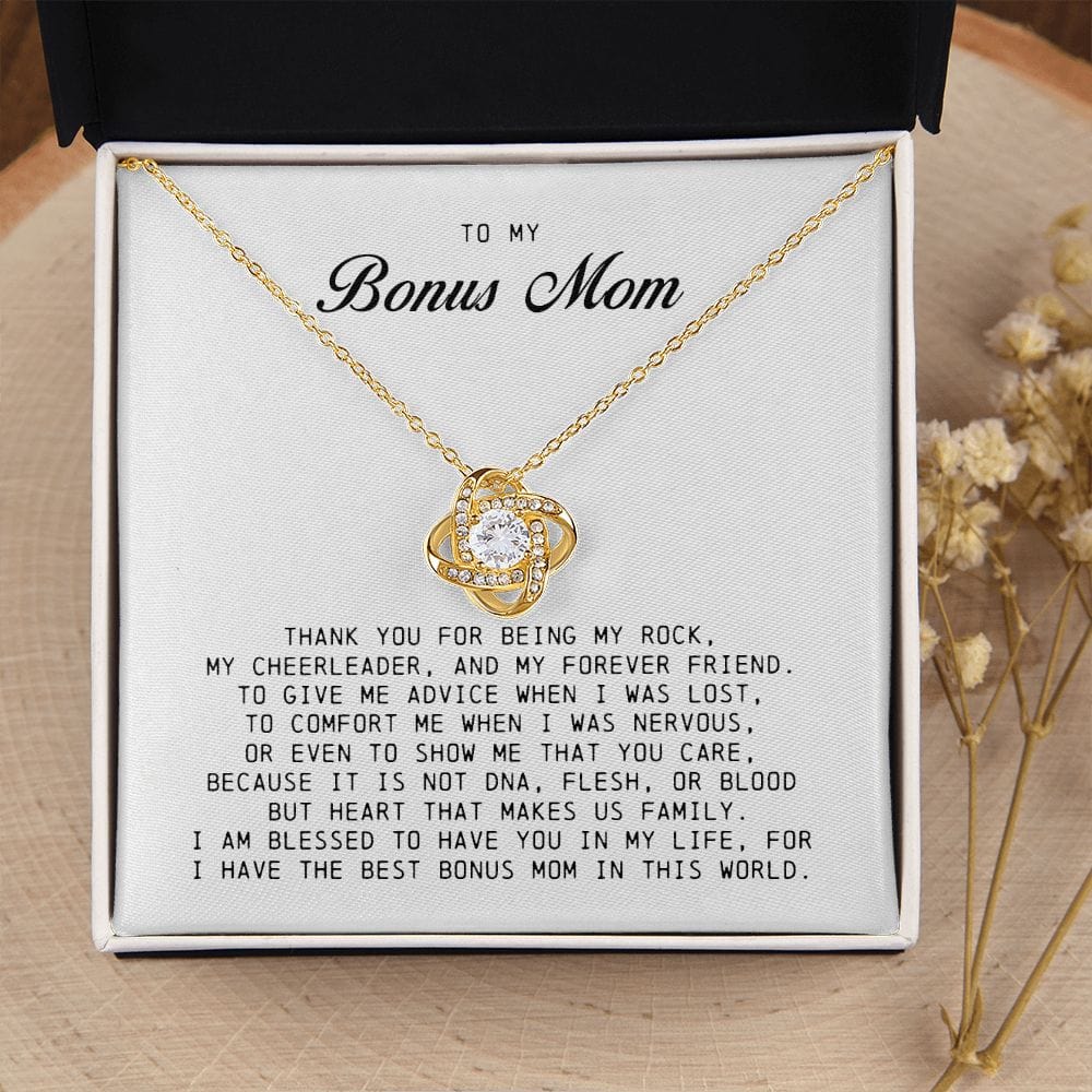 To My Bonus Mom, Love Knot Necklace