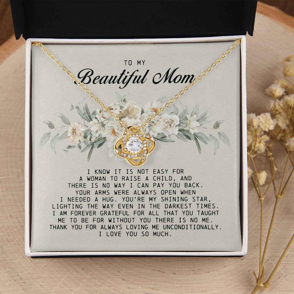 To My Beautiful Mom, Love Knot Necklace
