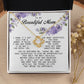 To My Beautiful Mom Love Knot Necklace