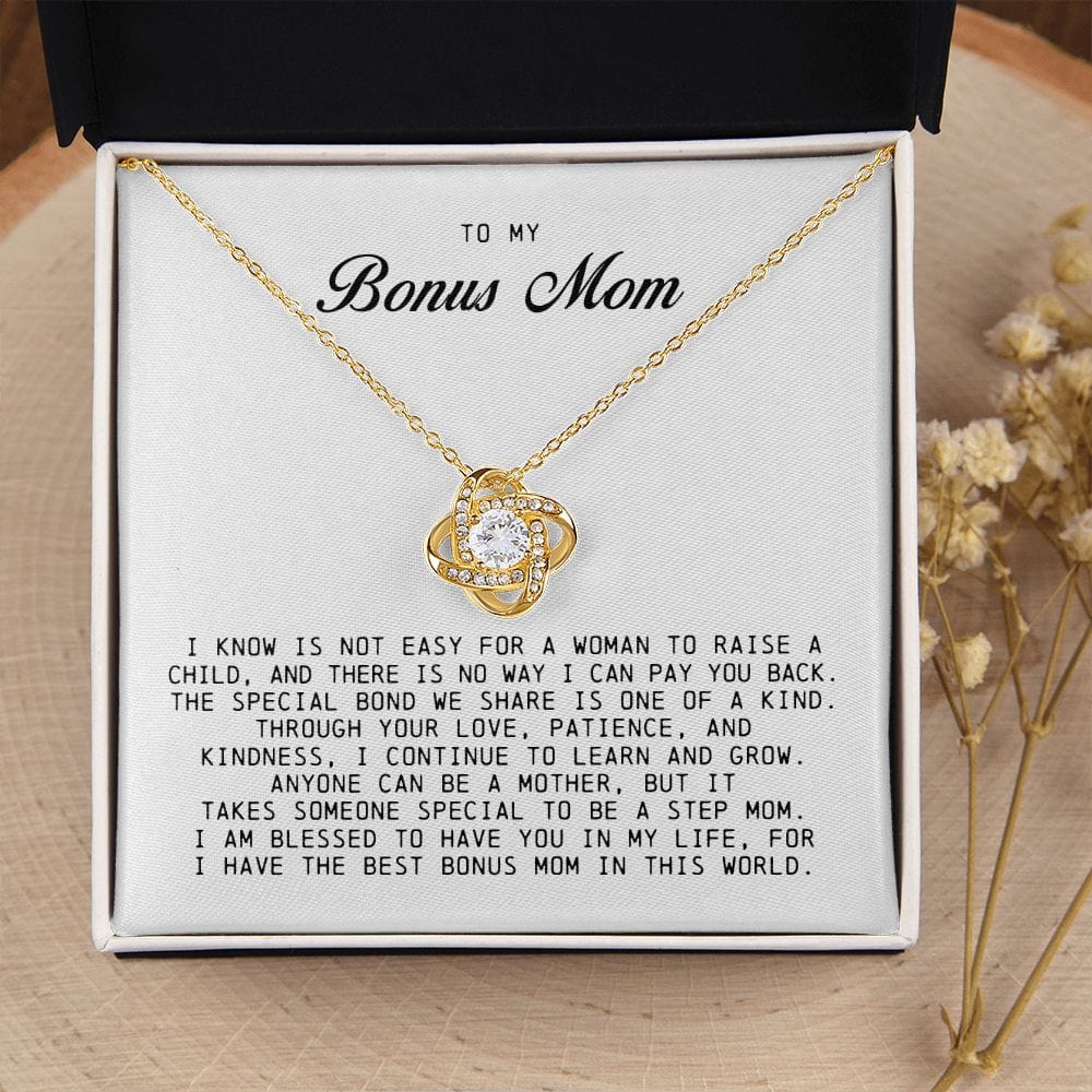 To My Bonus Mom, Love Knot Necklace
