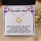 To My Beautiful Mom Love Knot Necklace