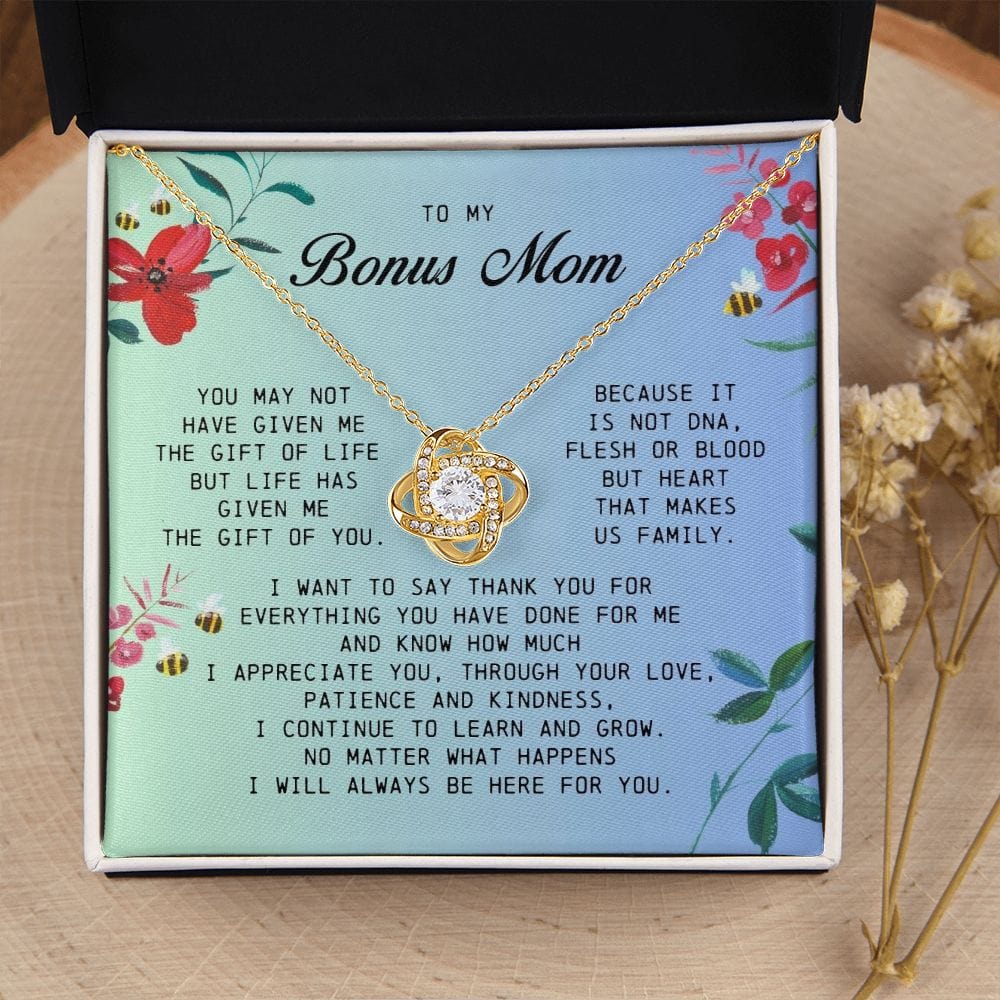 To My Bonus Mom, Love Knot Necklace