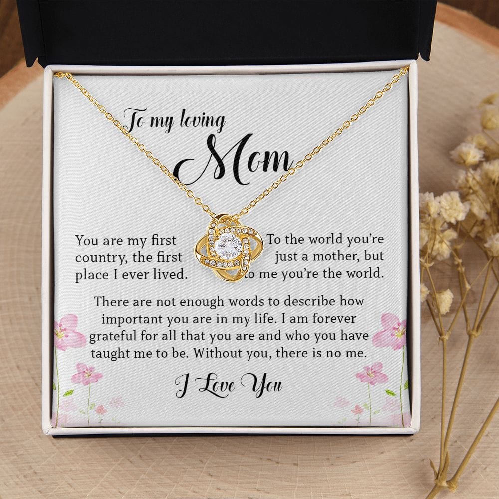 To My Loving Mom, Love Knot Necklace