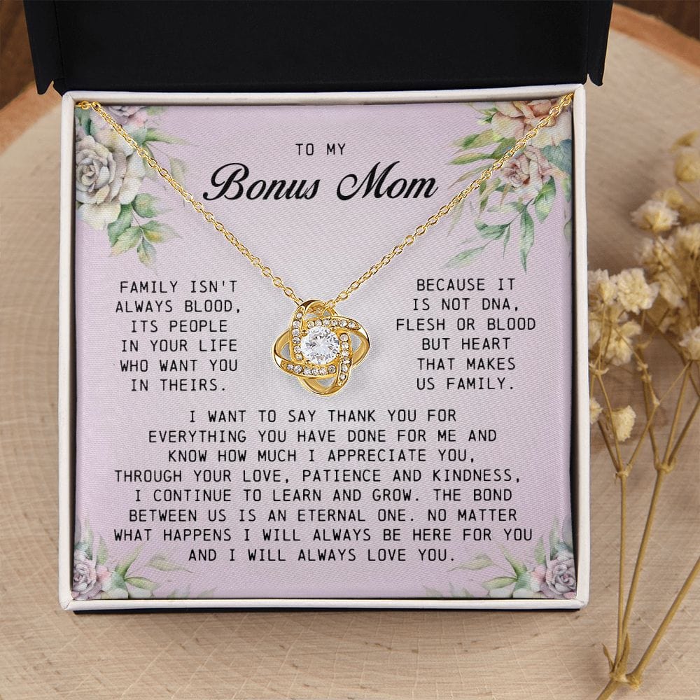 To My Bonus Mom, Love Knot Necklace