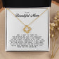 To My Beautiful Mom Love Knot Necklace
