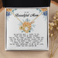 To my Beautiful Mom, Love Knot Necklace, Mother's Day Gift