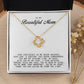 To My Beautiful Mom Love Knot Necklace