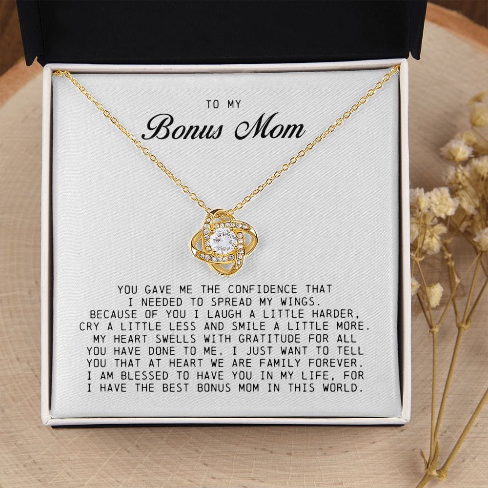 To My Bonus Mom, Love Knot Necklace