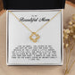 To My Beautiful Mom Love Knot Necklace