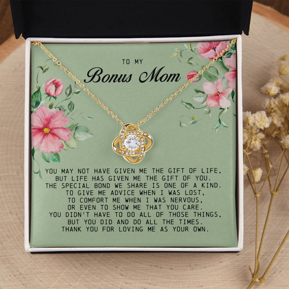 To My Bonus Mom, Love Knot Necklace
