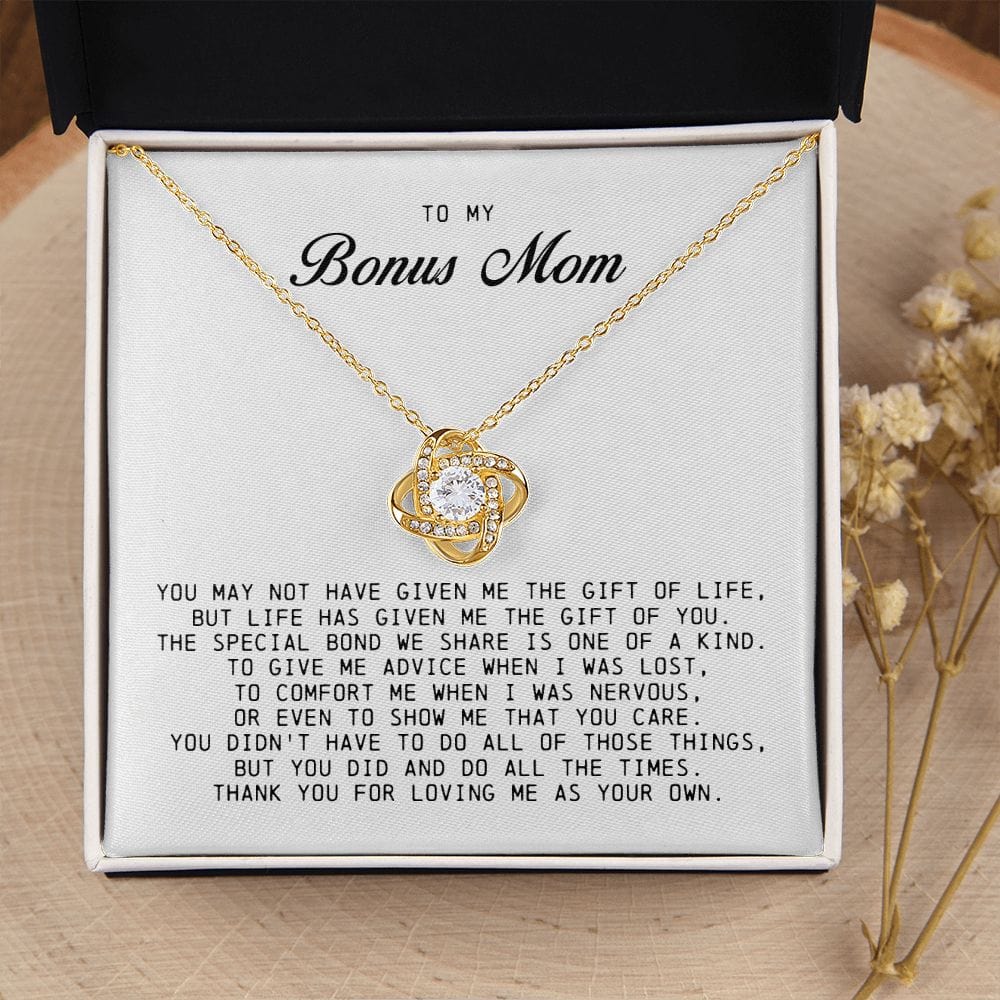 To My Bonus Mom, Love Knot Necklace