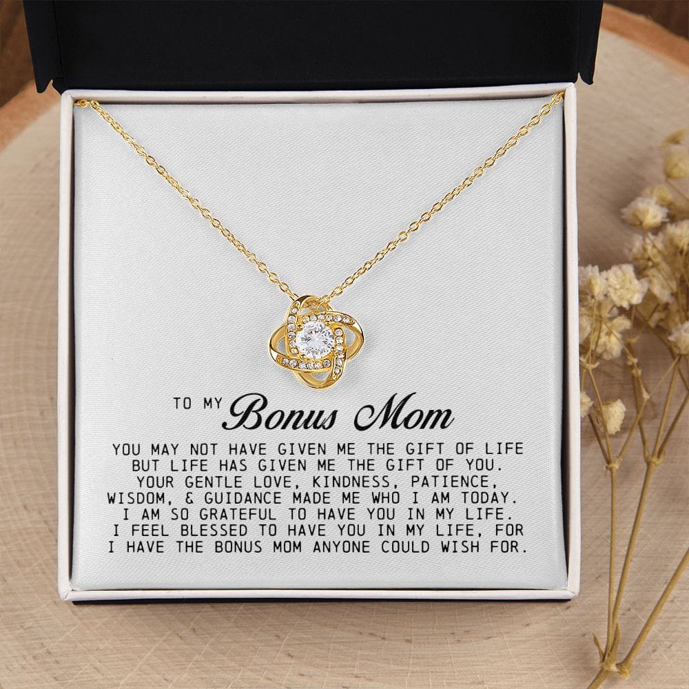 To My Bonus Mom, Love Knot Necklace
