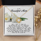 To my Beautiful Mom, Love Knot Necklace, Mother's Day Gift