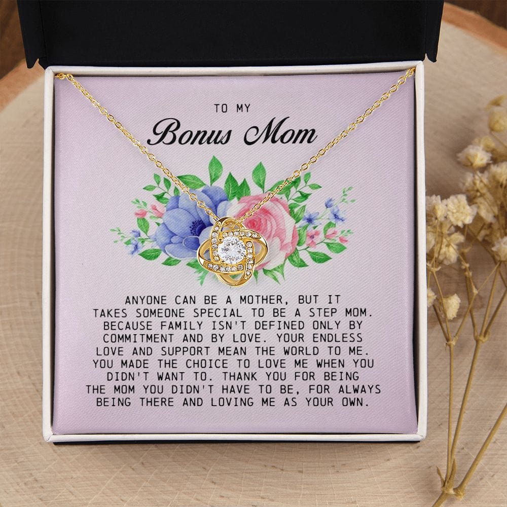 To My Bonus Mom, Love Knot Necklace