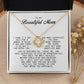 To My Beautiful Mom Love Knot Necklace