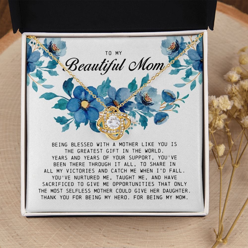 To My Beautiful Mom, Love Knot Necklace