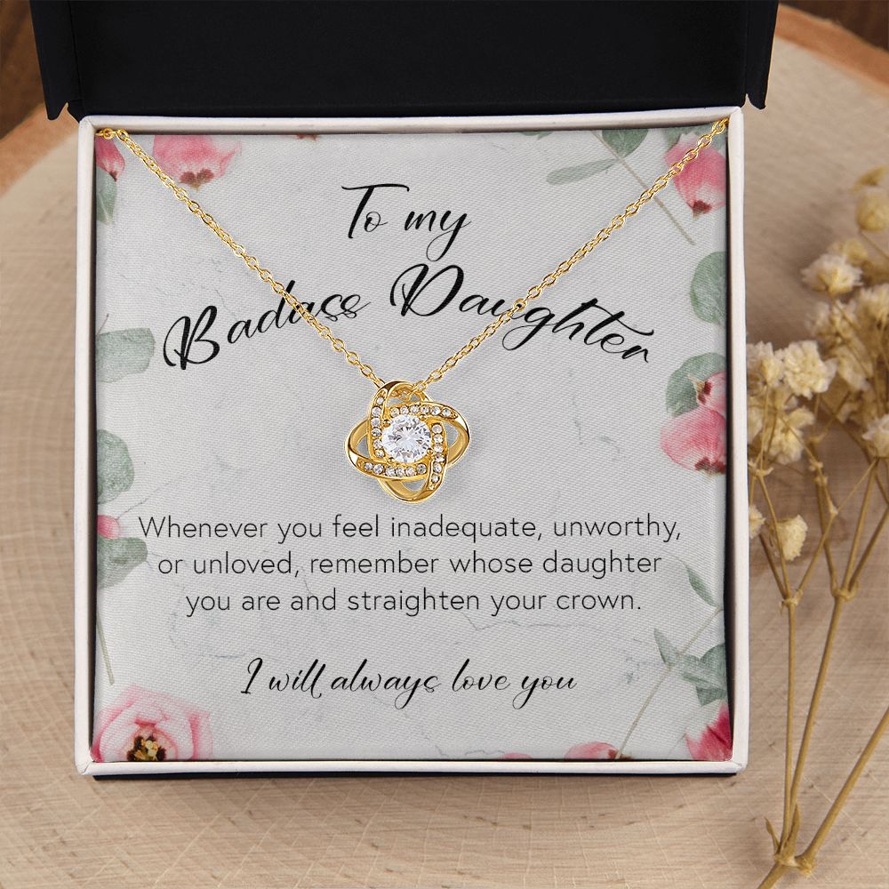 To My Badass Daughter, Love Knot Necklace