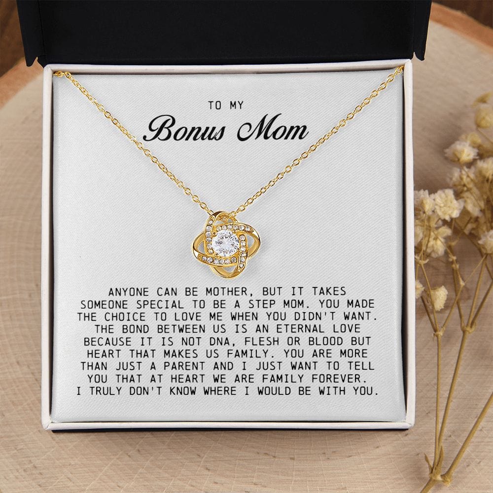 To My Bonus Mom, Love Knot Necklace