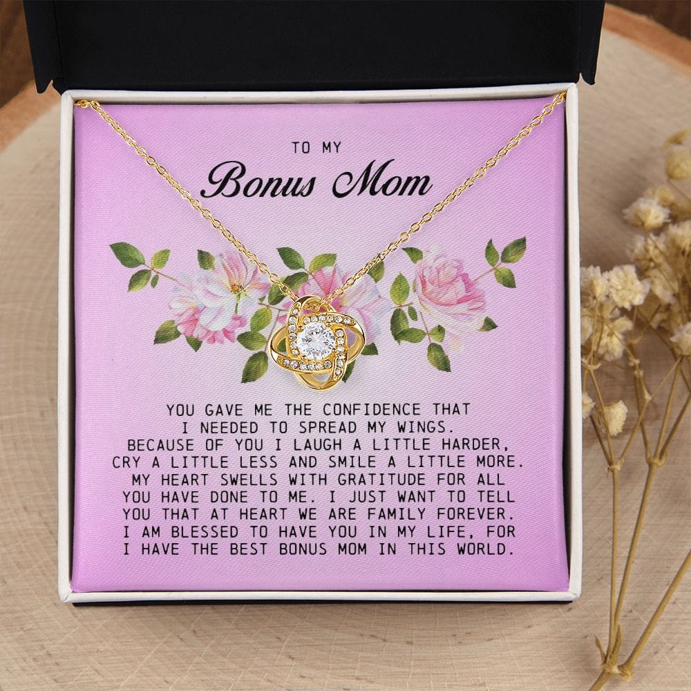 To My Bonus Mom, Love Knot Necklace