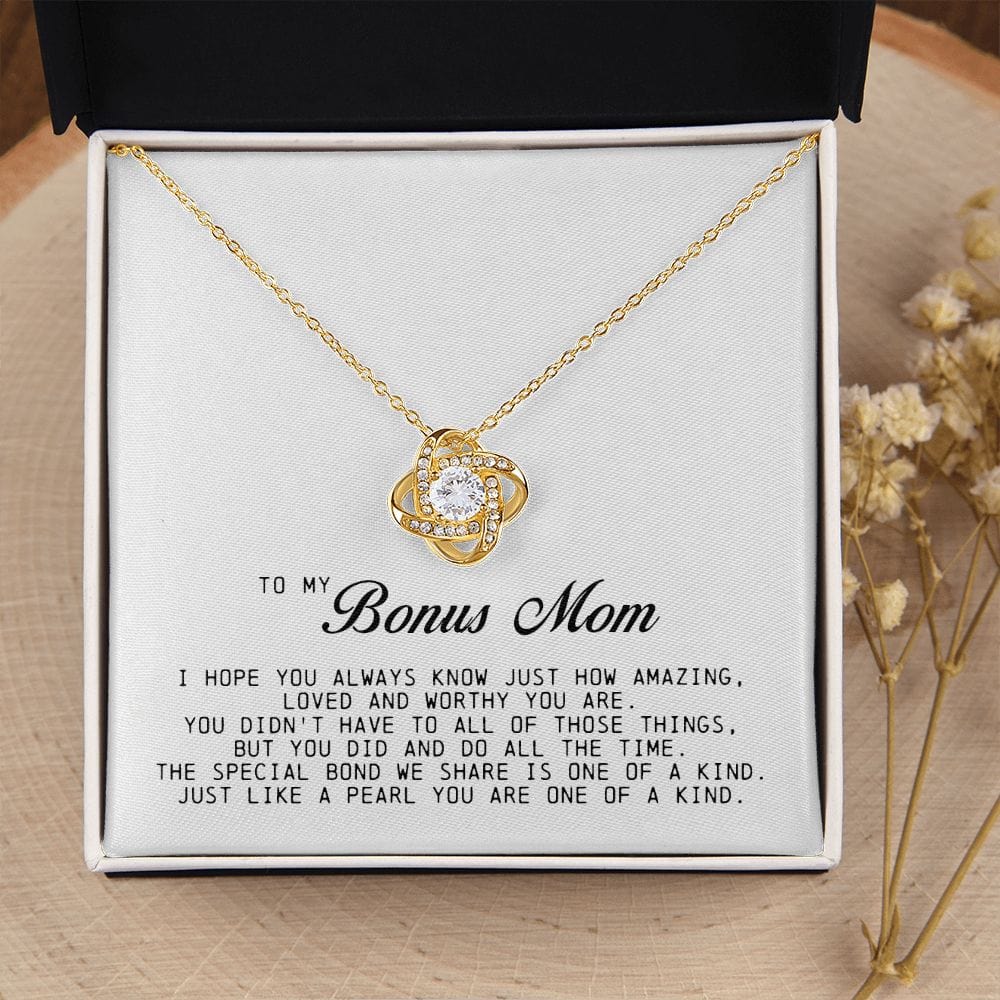 To My Bonus Mom, Love Knot Necklace