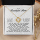 To My Beautiful Mom Love Knot Necklace