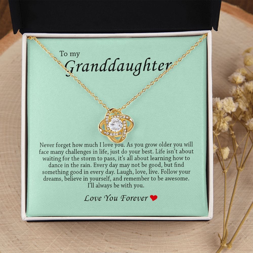 To My Granddaughter, Love Knot Necklace