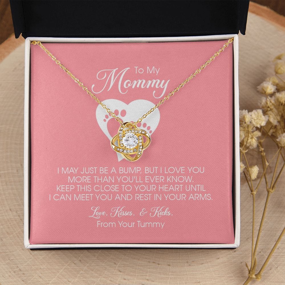 To my Mommy, Mother's Day Gift, Pregnancy Gift for Soon to Be Mom, Baby Shower Gift, Love Knot Necklace