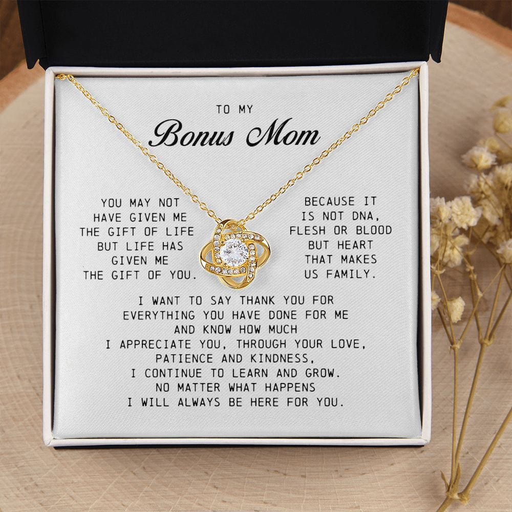 To My Bonus Mom, Love Knot Necklace