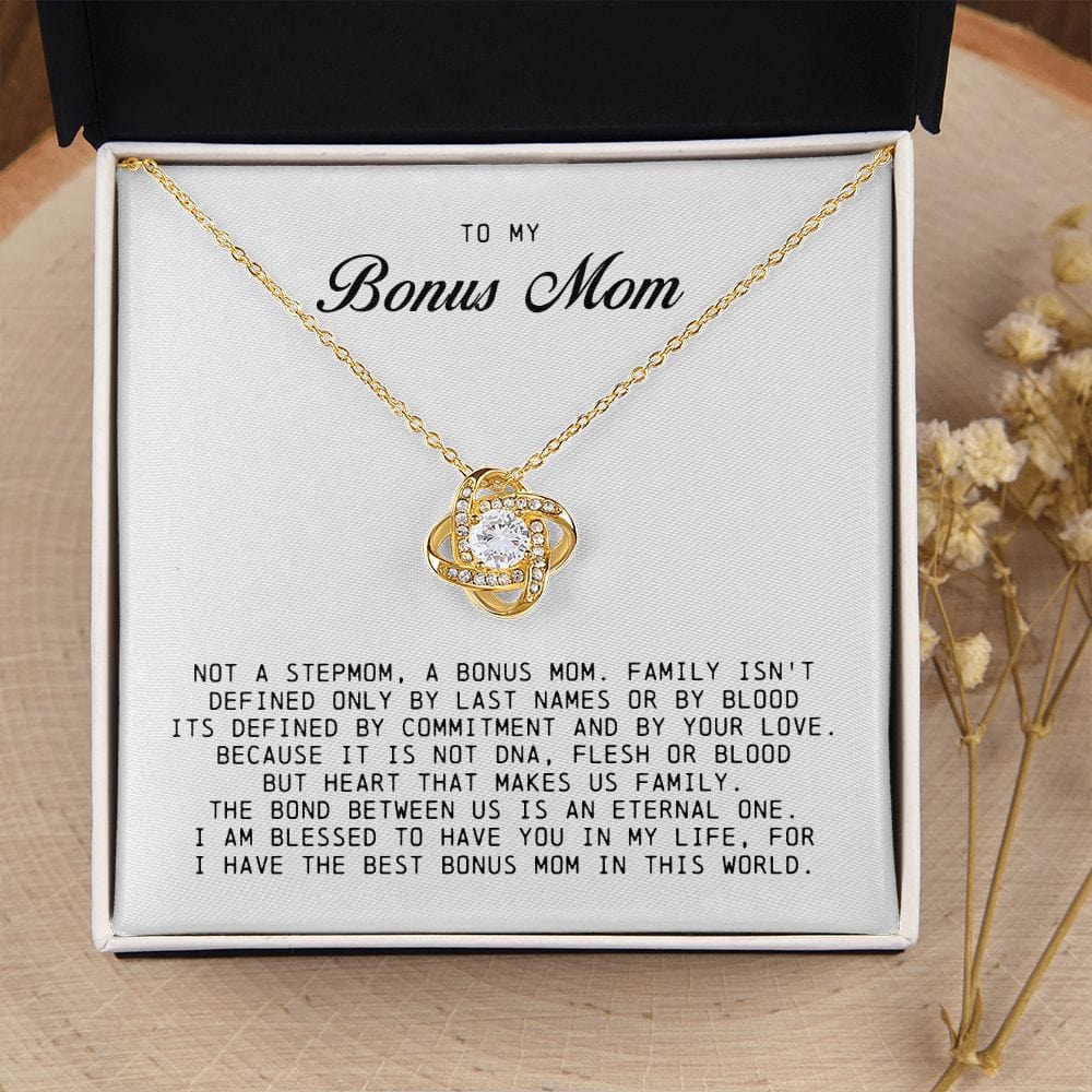 To My Bonus Mom, Love Knot Necklace