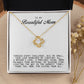 To My Beautiful Mom, Love Knot Necklace