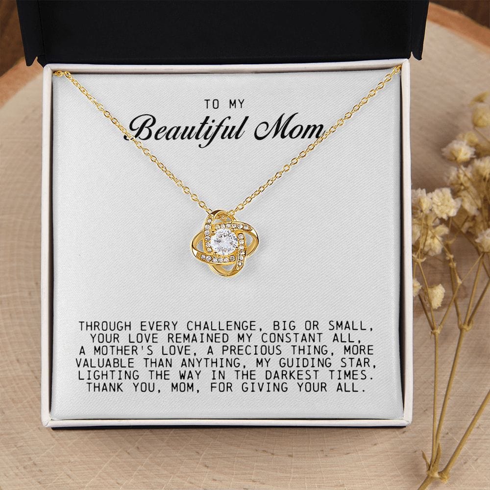 To My Beautiful Mom, Love Knot Necklace