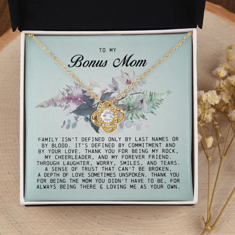 To My Bonus Mom, Love Knot Necklace