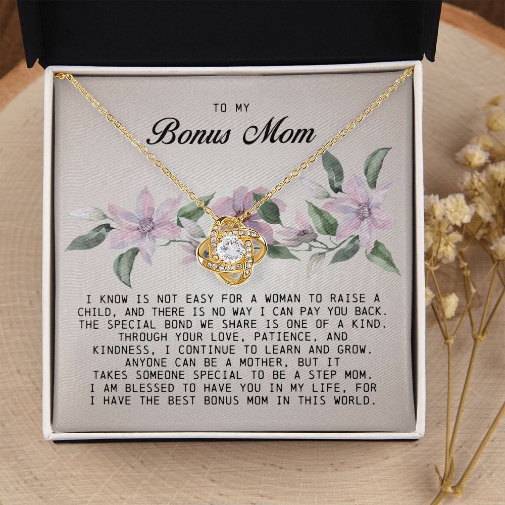To My Bonus Mom, Love Knot Necklace