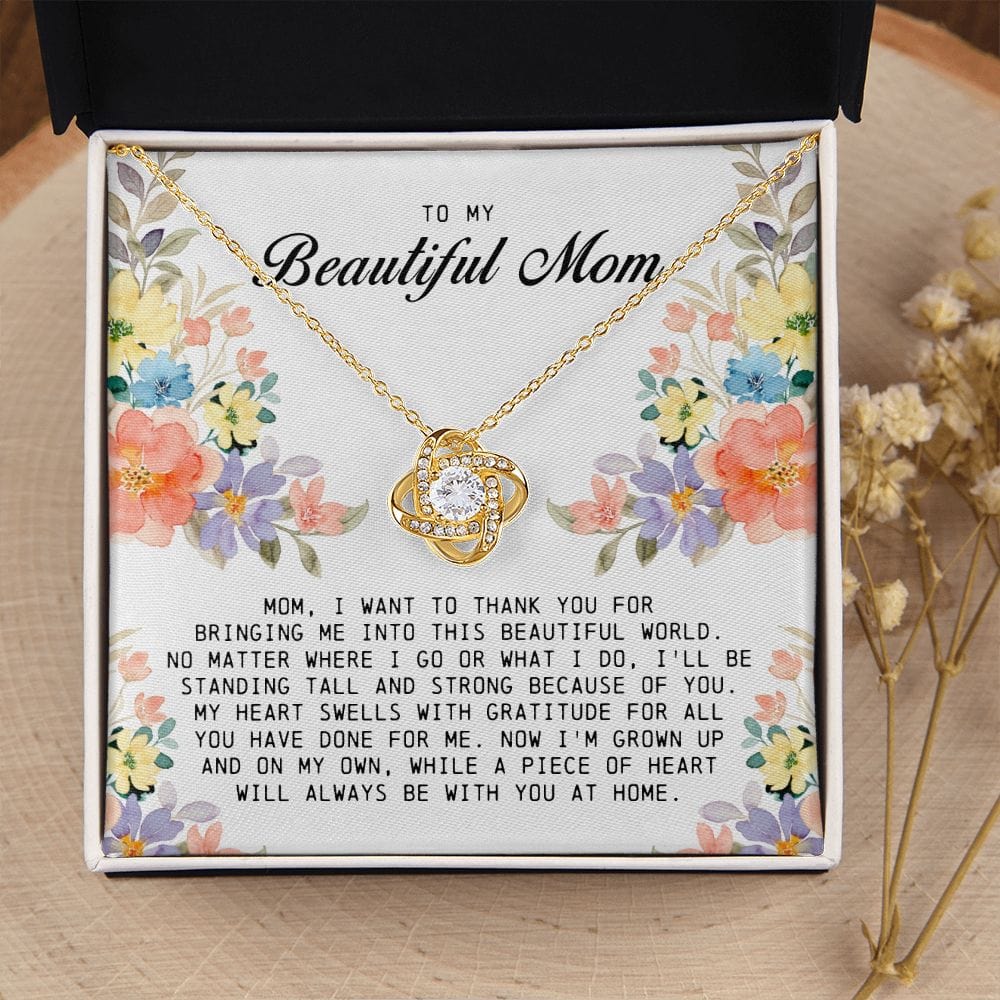 To My Beautiful Mom, Love Knot Necklace