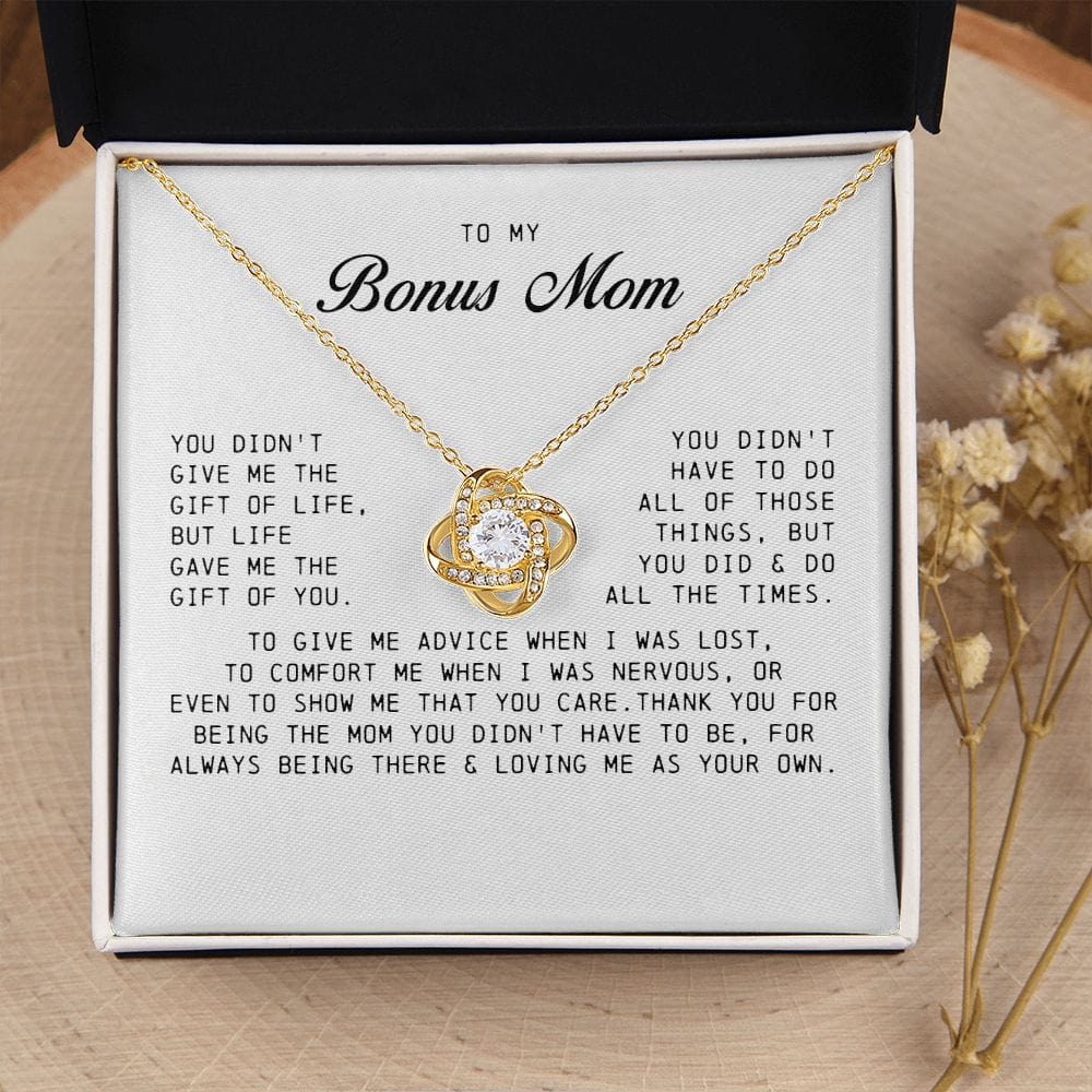 To My Bonus Mom, Love Knot Necklace