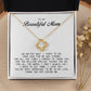 To my Beautiful Mom, Love Knot Necklace, Mother's Day Gift