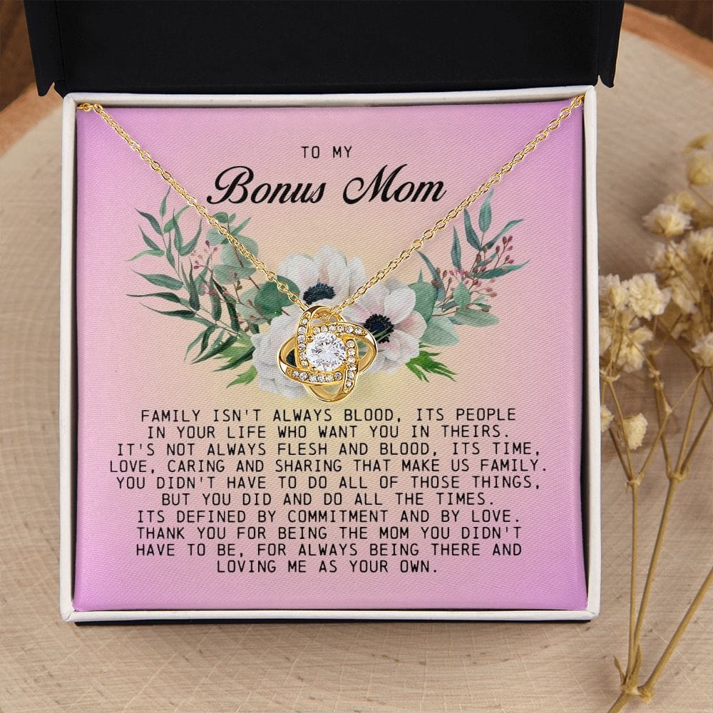 To My Bonus Mom, Love Knot Necklace