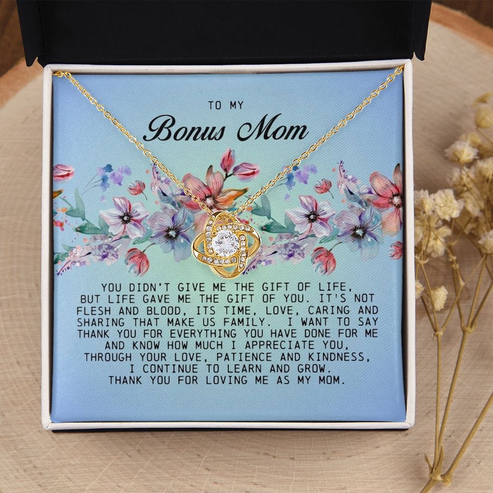 To My Bonus Mom, Love Knot Necklace
