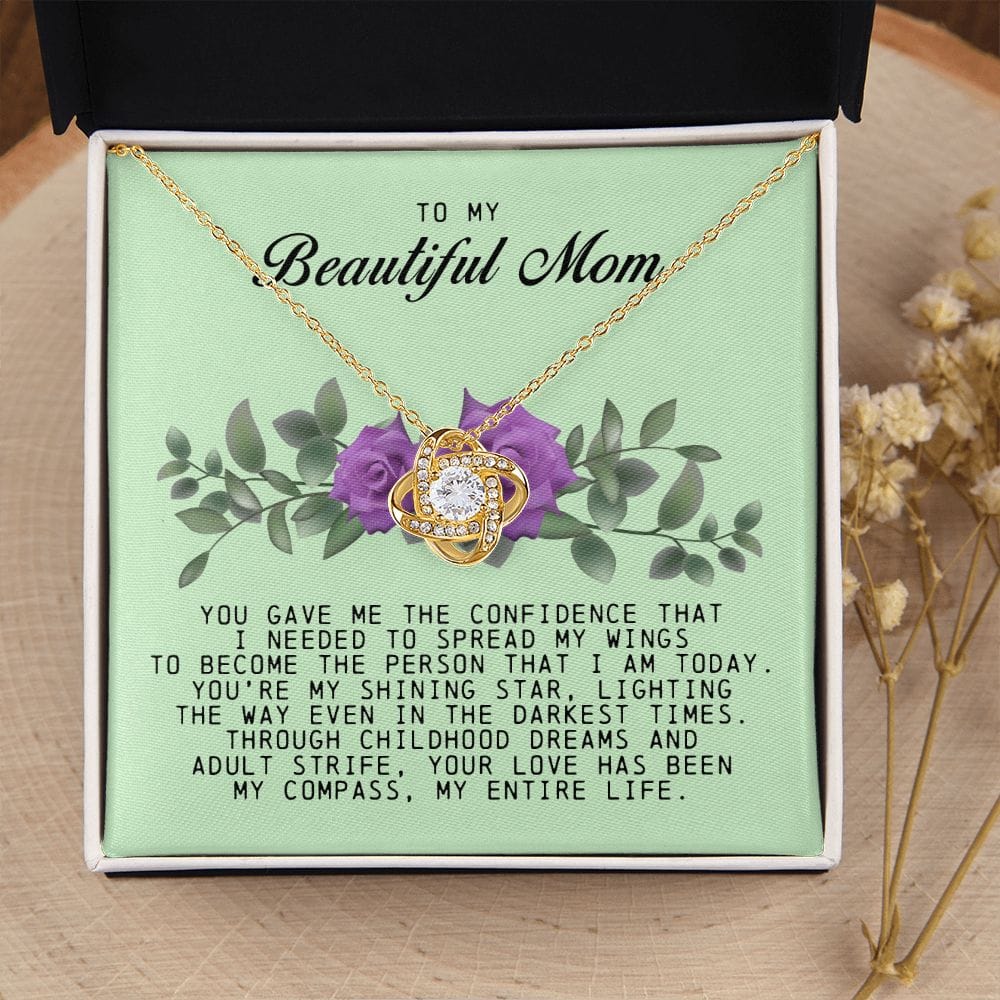 To My Beautiful Mom Love Knot Necklace