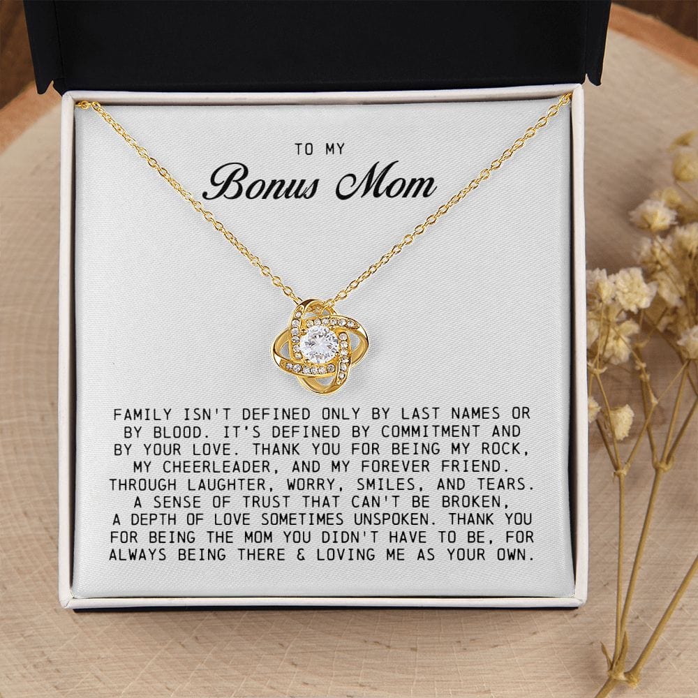 To My Bonus Mom, Love Knot Necklace