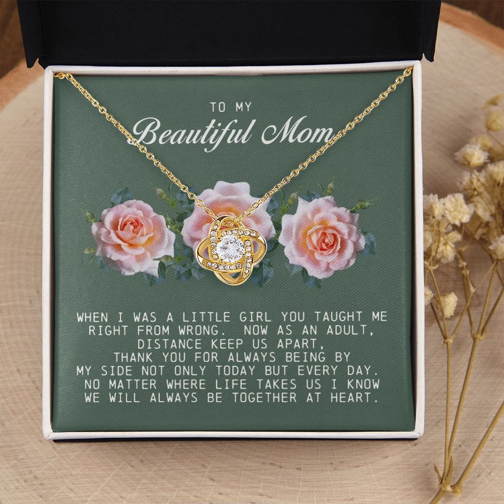 To my Beautiful Mom, Mother's Day Gift, Love Knot Necklace