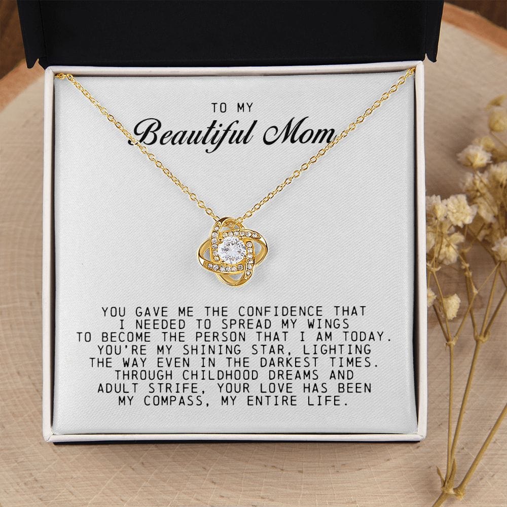 To My Beautiful Mom  Love Knot Necklace