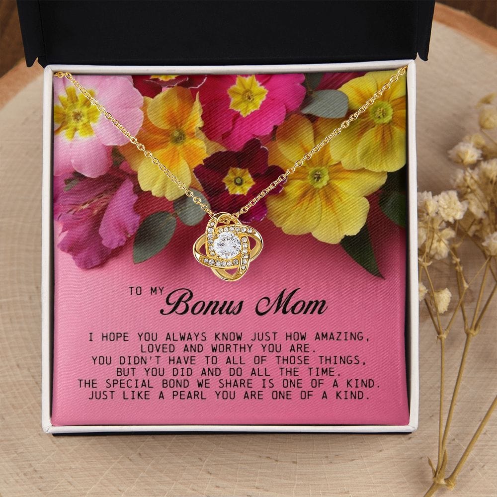 To My Bonus Mom, Love Knot Necklace