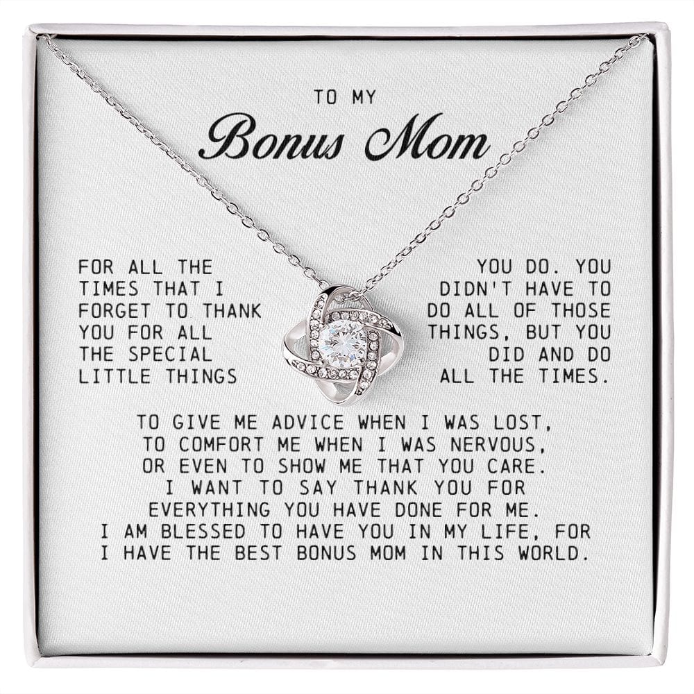 To My Bonus Mom, Love Knot Necklace