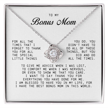 To My Bonus Mom, Love Knot Necklace