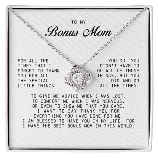 To My Bonus Mom, Love Knot Necklace