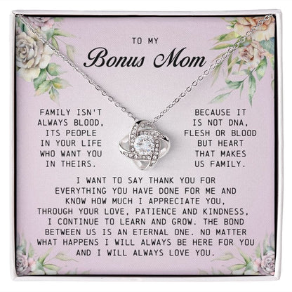 To My Bonus Mom, Love Knot Necklace